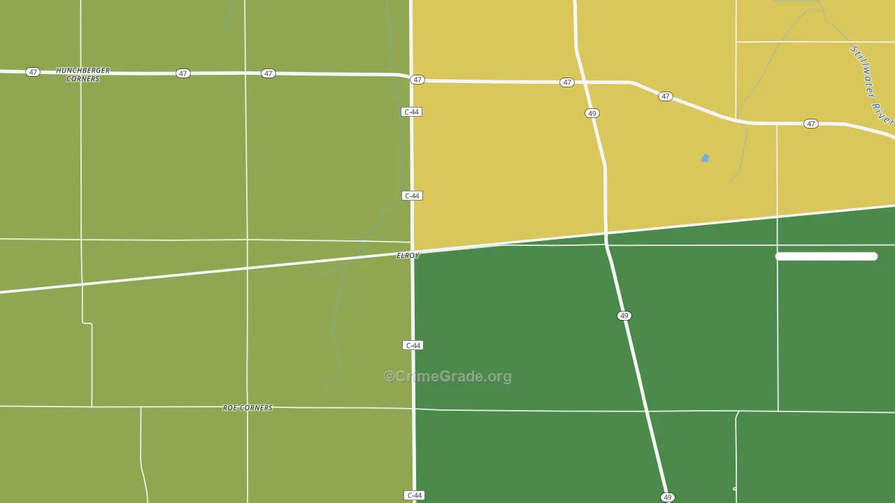 Elroy, OH Map of Assault Rates