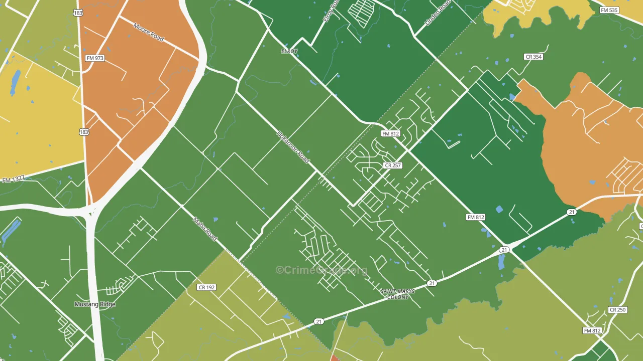 Elroy, TX Map of Assault Rates