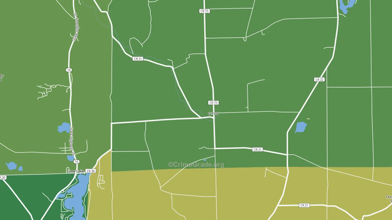 Elton, NY Map of Assault Rates