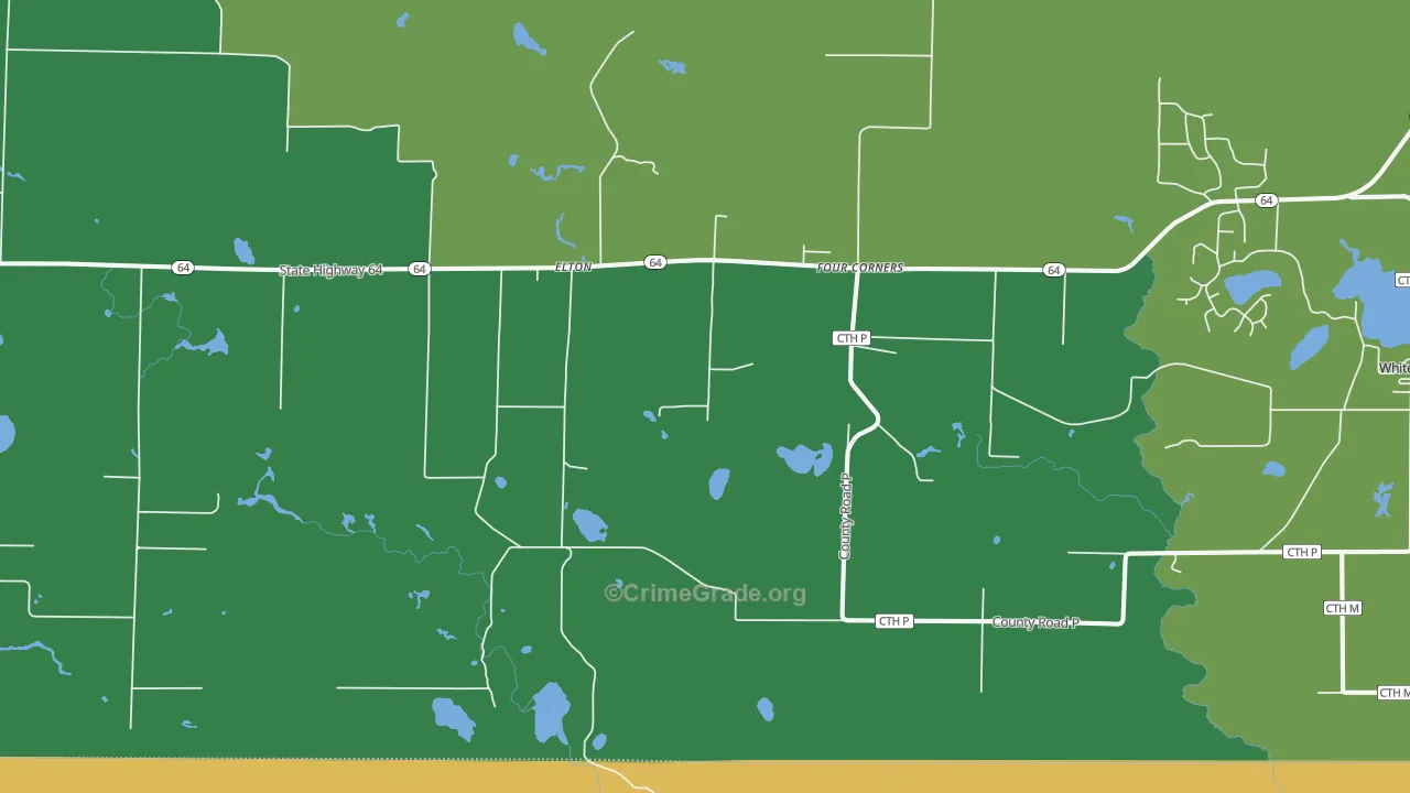 Elton, WI Map of Assault Rates