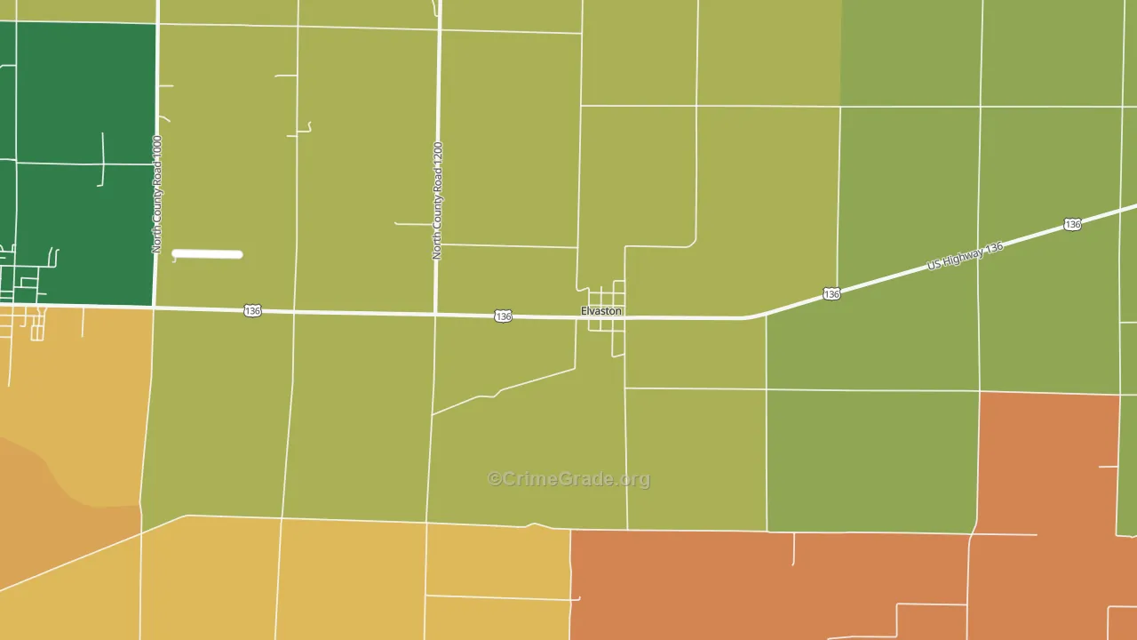 Elvaston, IL Map of Assault Rates