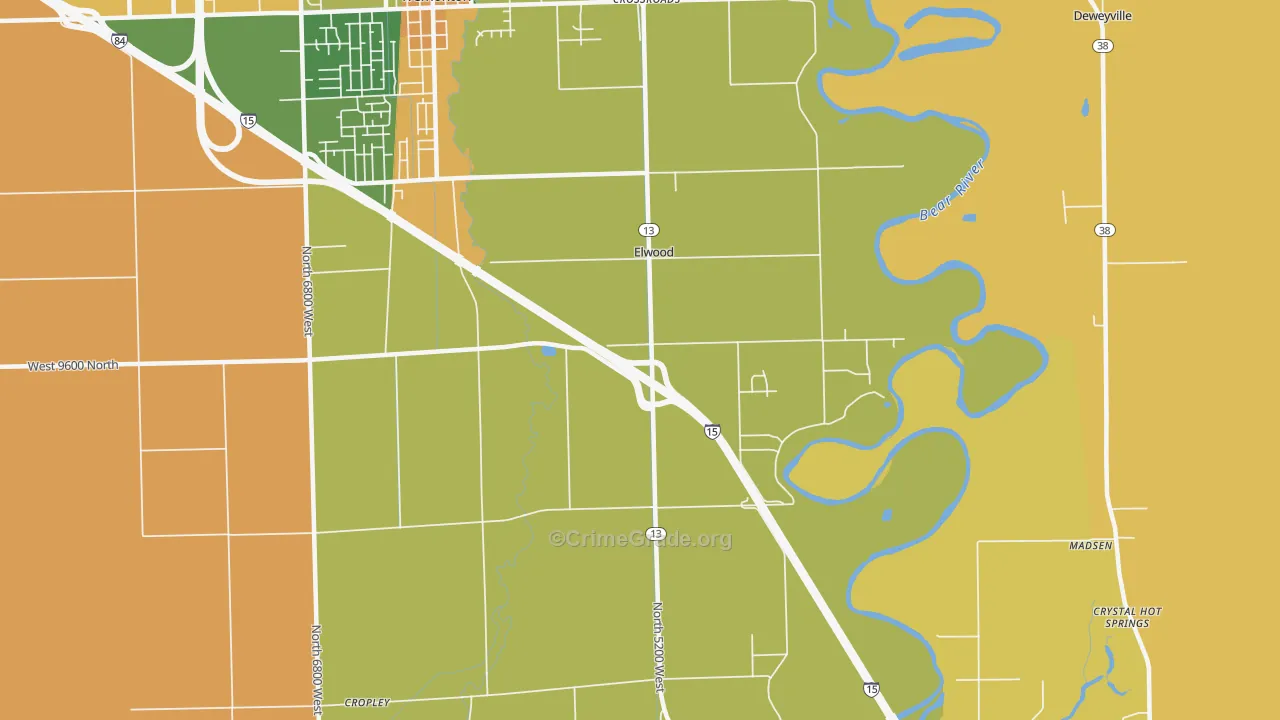 Elwood, UT Map of Assault Rates