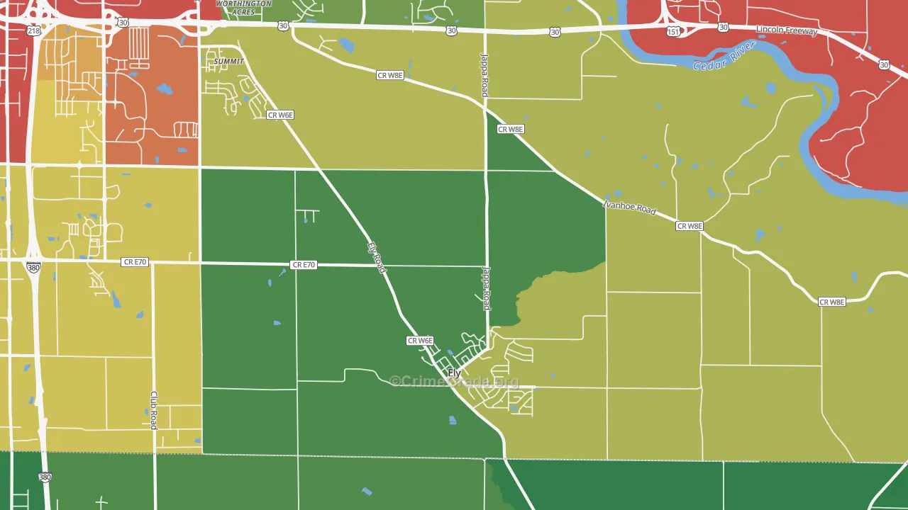 Ely, IA Map of Assault Rates