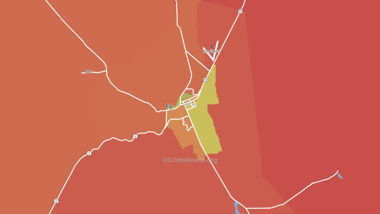 Ely, NV Map of Assault Rates