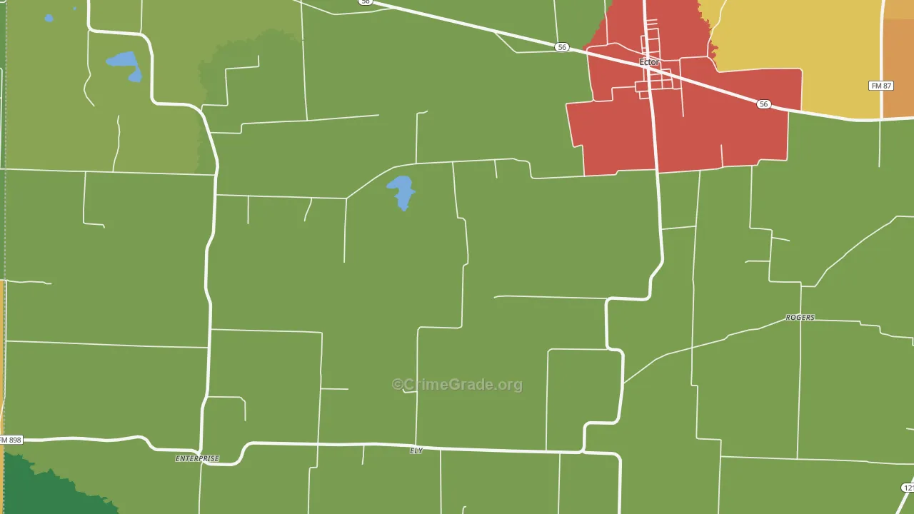 Ely, TX Map of Assault Rates