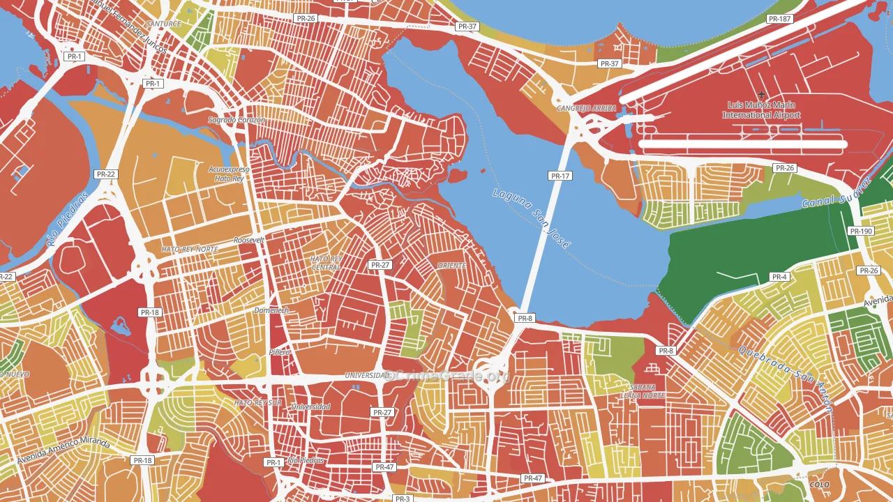 Embalse San Jose, San Juan, PR Map of Assault Rates