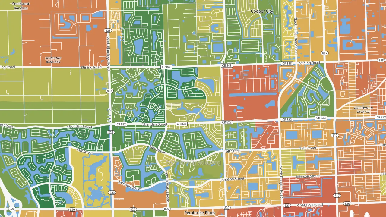 Embassy Lakes, Cooper City, FL Map of Assault Rates