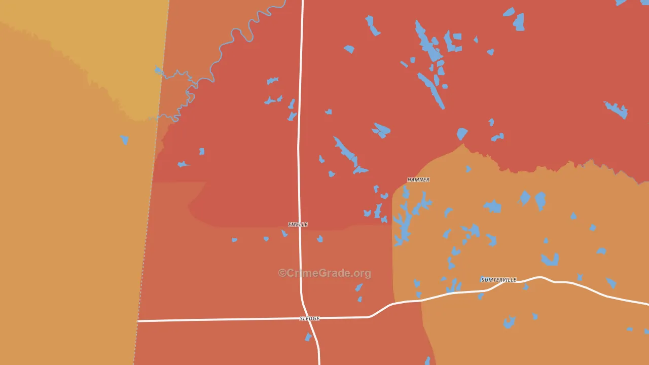 Emelle, AL Map of Assault Rates