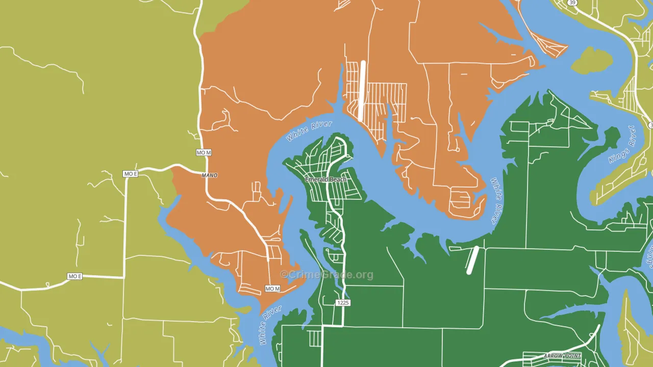 Emerald Beach, MO Map of Assault Rates
