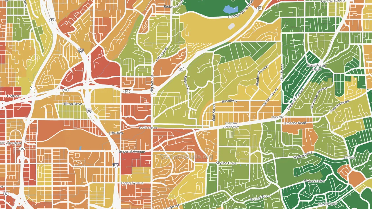 Emerald Hills, San Diego, CA Map of Assault Rates
