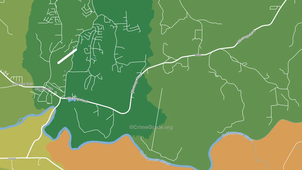 Emerald Mountain, AL Map of Assault Rates