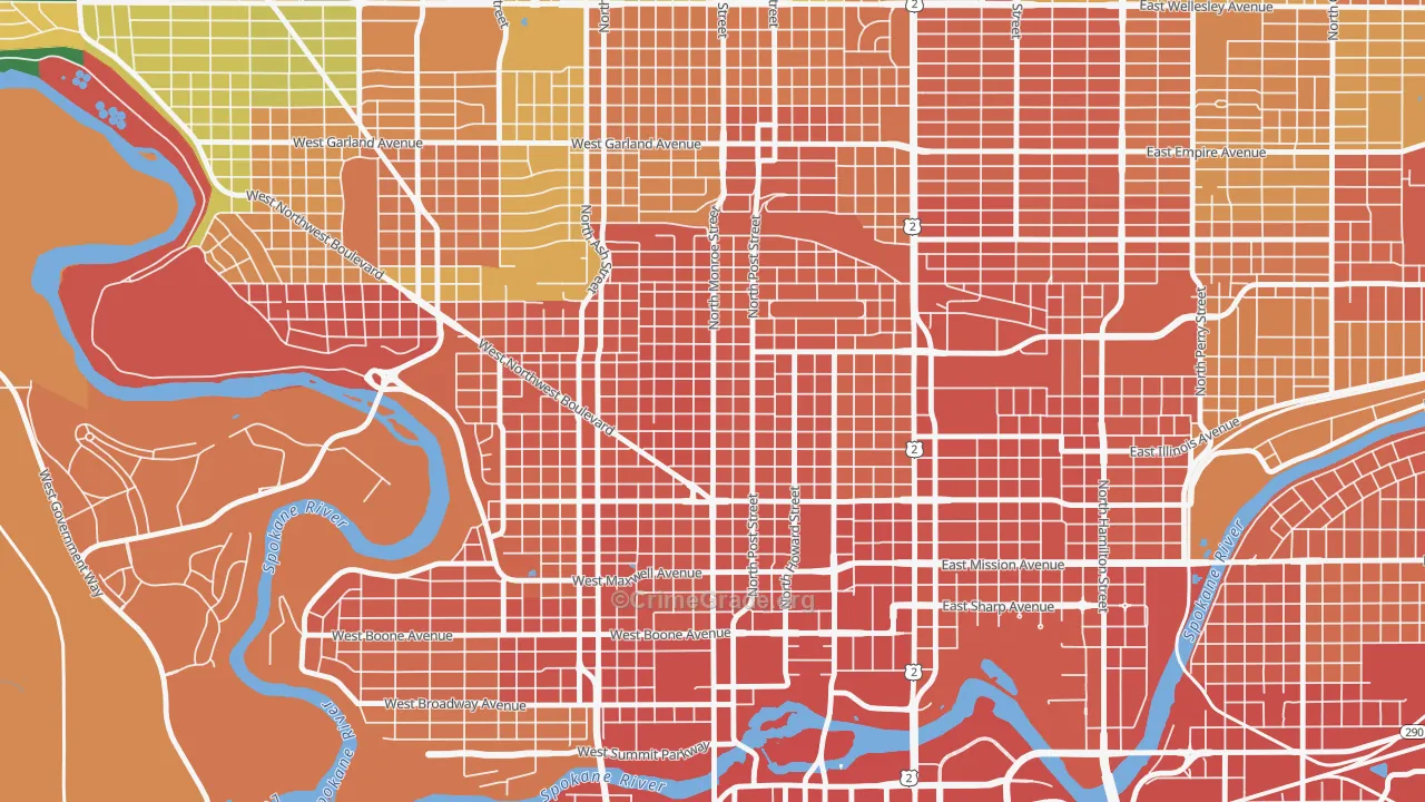 Emerson Garfield, Spokane, WA Map of Assault Rates