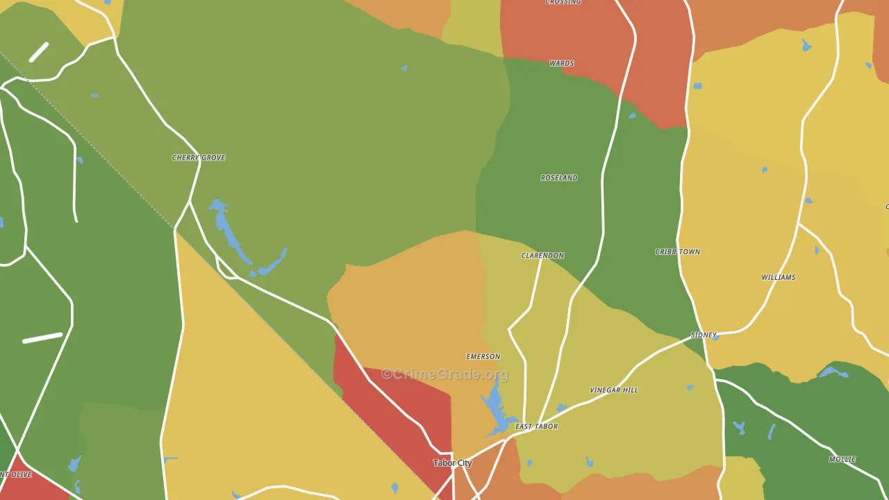 Emerson, NC Map of Assault Rates