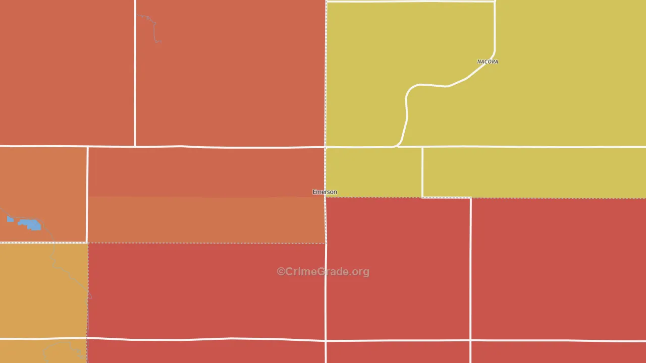 Emerson, NE Map of Assault Rates