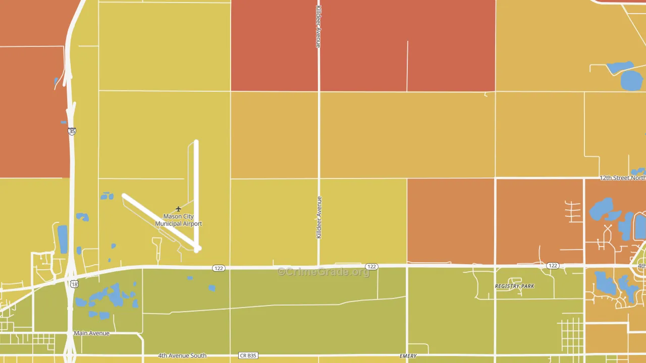 Emery, IA Map of Assault Rates