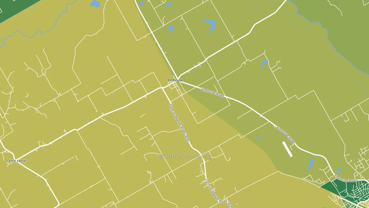 Emhouse, TX Map of Assault Rates