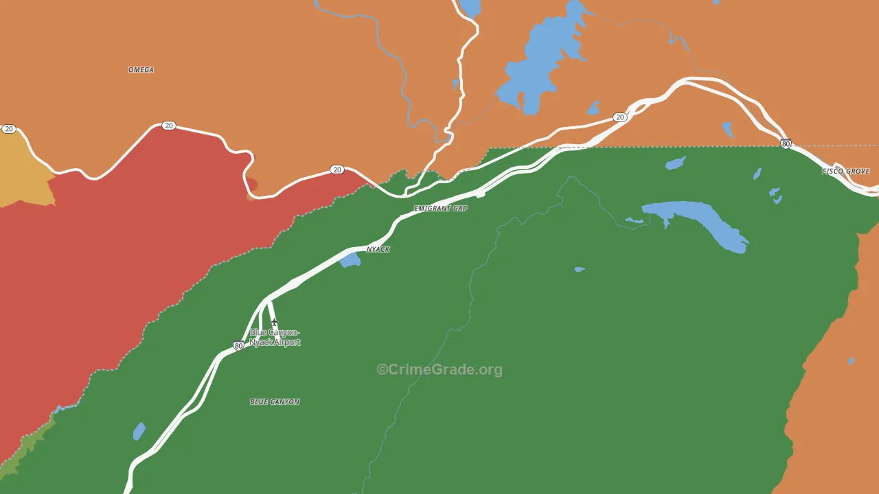 Emigrant Gap, CA Map of Assault Rates