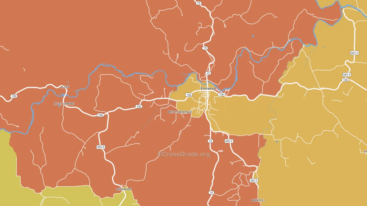 Eminence, MO Map of Assault Rates