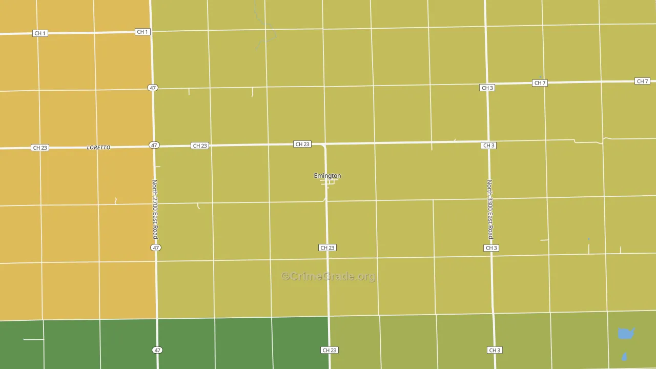 Emington, IL Map of Assault Rates
