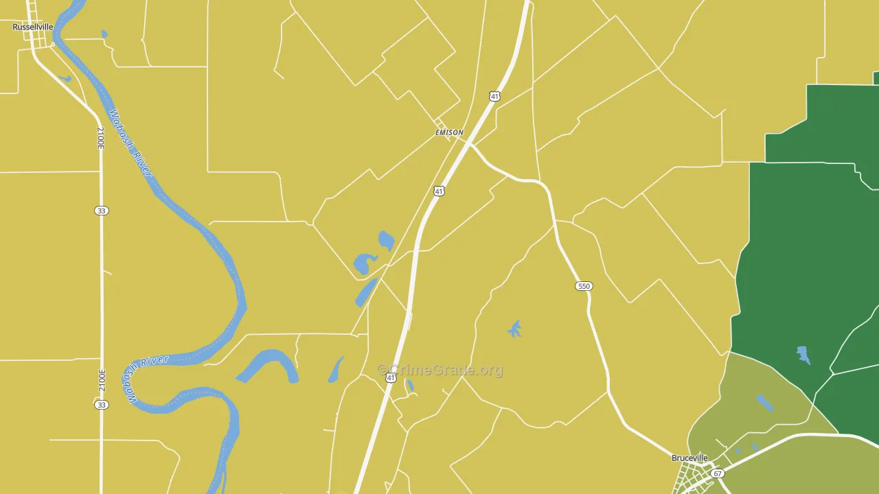 Emison, IN Map of Assault Rates