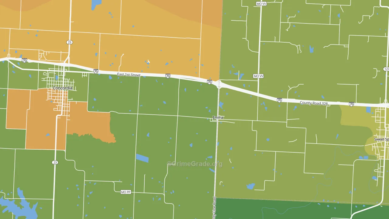 Emma, MO Map of Assault Rates