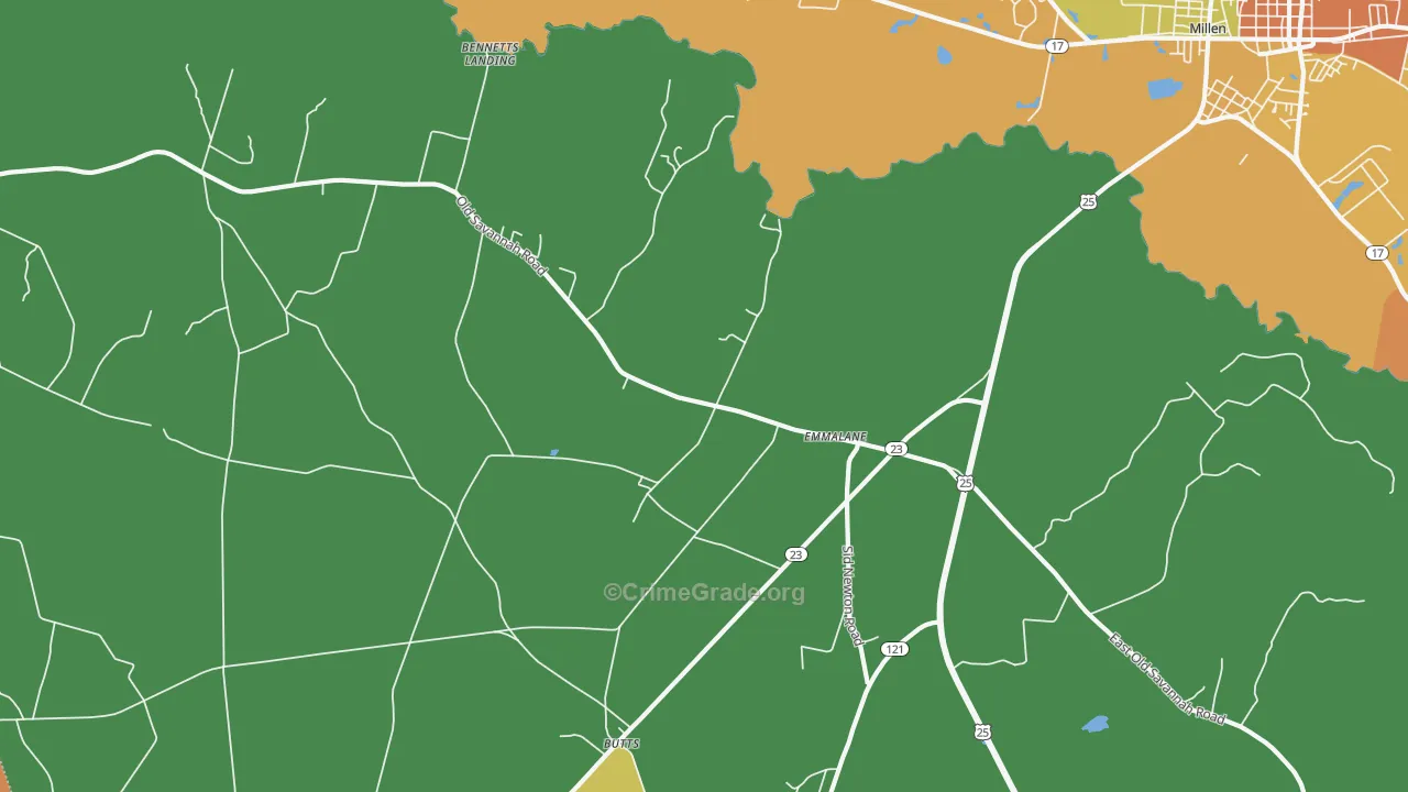Emmalane, GA Map of Assault Rates
