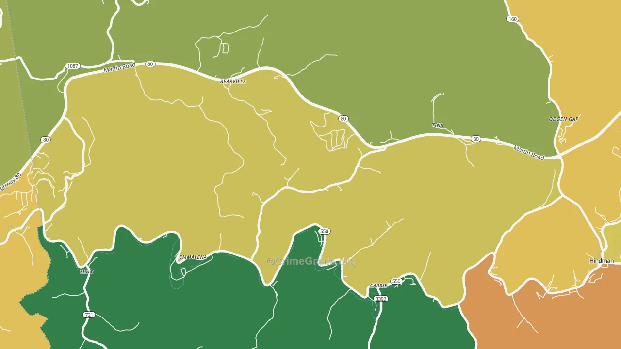 Emmalena, KY Map of Assault Rates