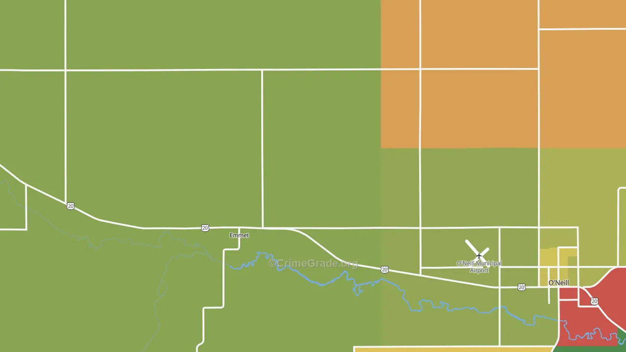 Emmet, NE Map of Assault Rates