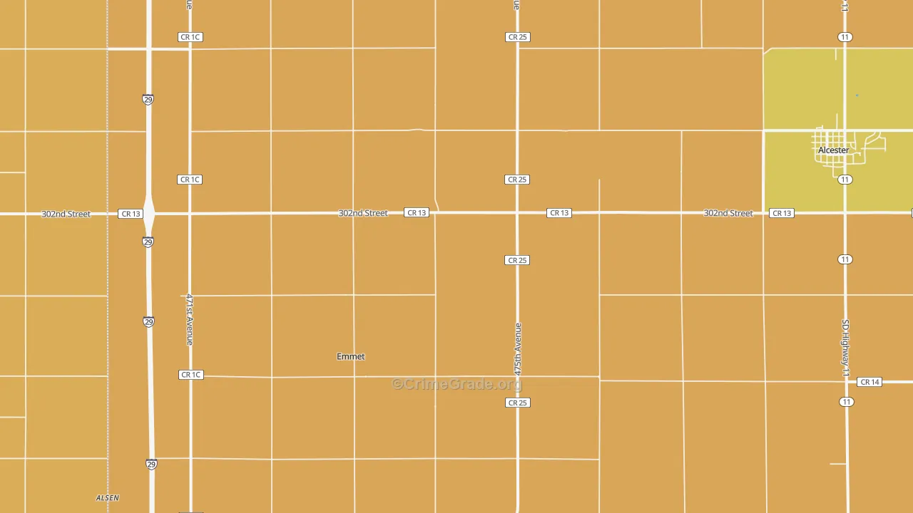 Emmet, SD Map of Assault Rates
