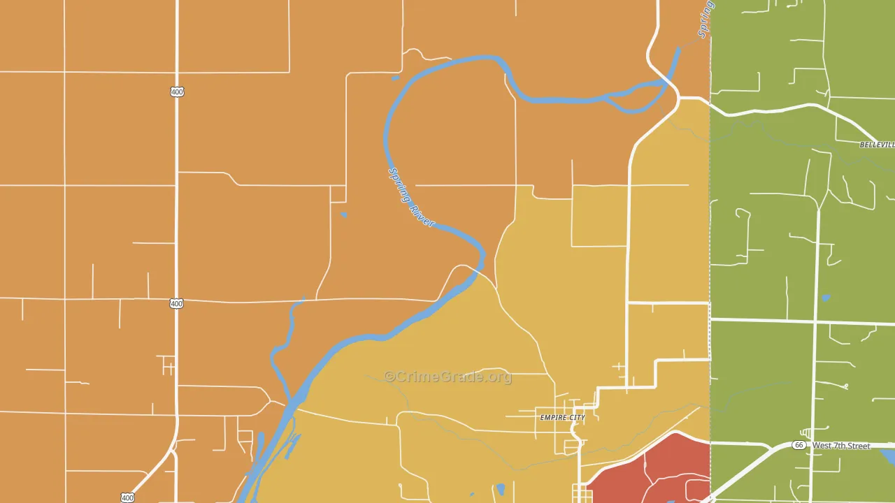 Empire City, KS Map of Assault Rates
