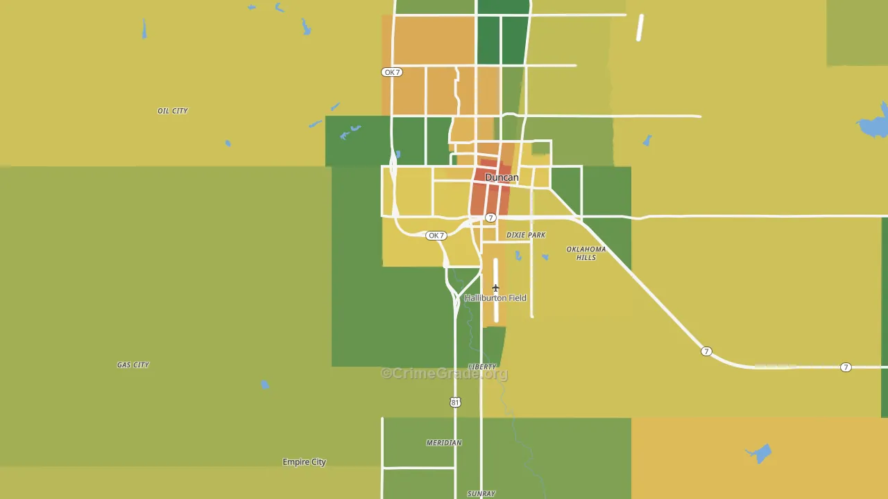 Empire City, OK Map of Assault Rates