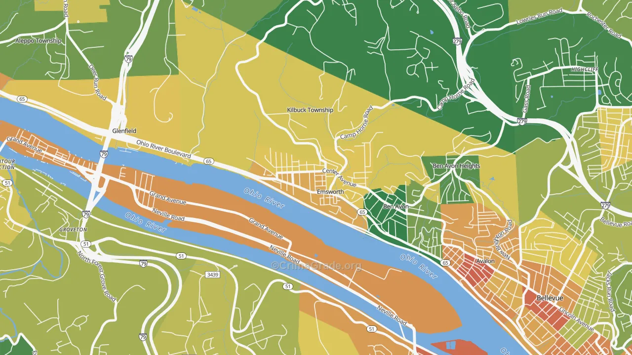 Emsworth, PA Map of Assault Rates