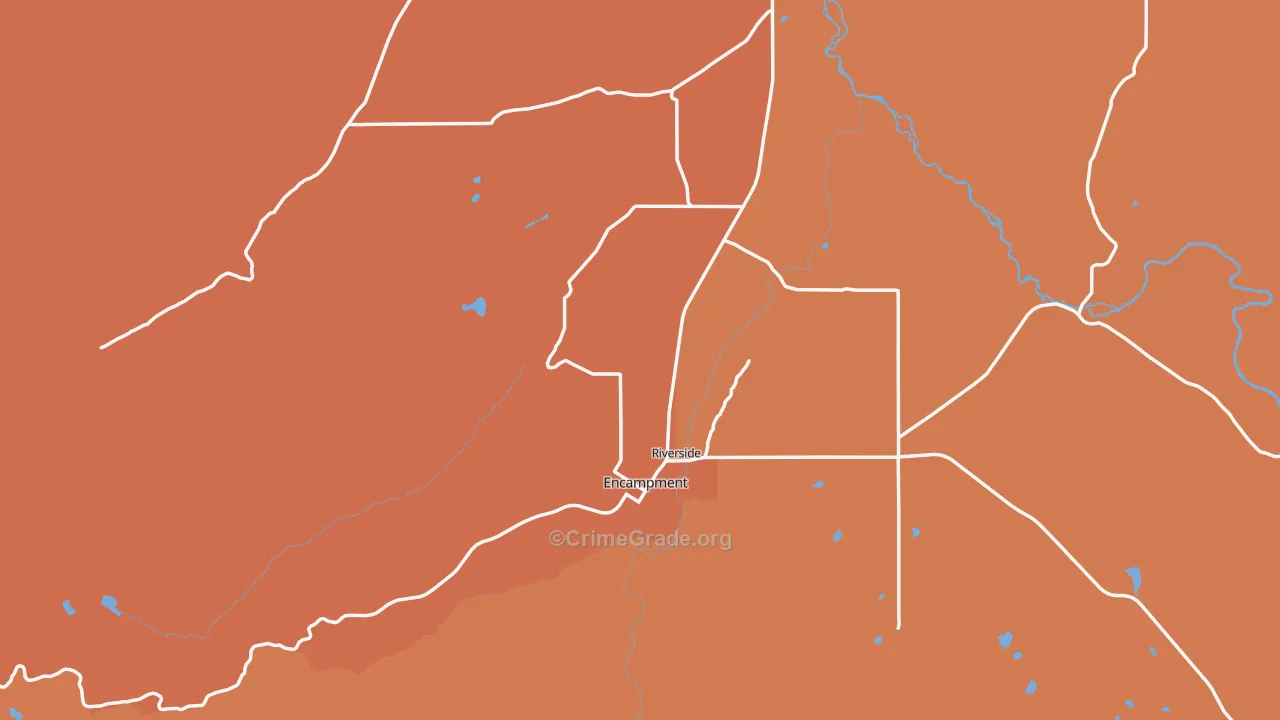 Encampment, WY Map of Assault Rates