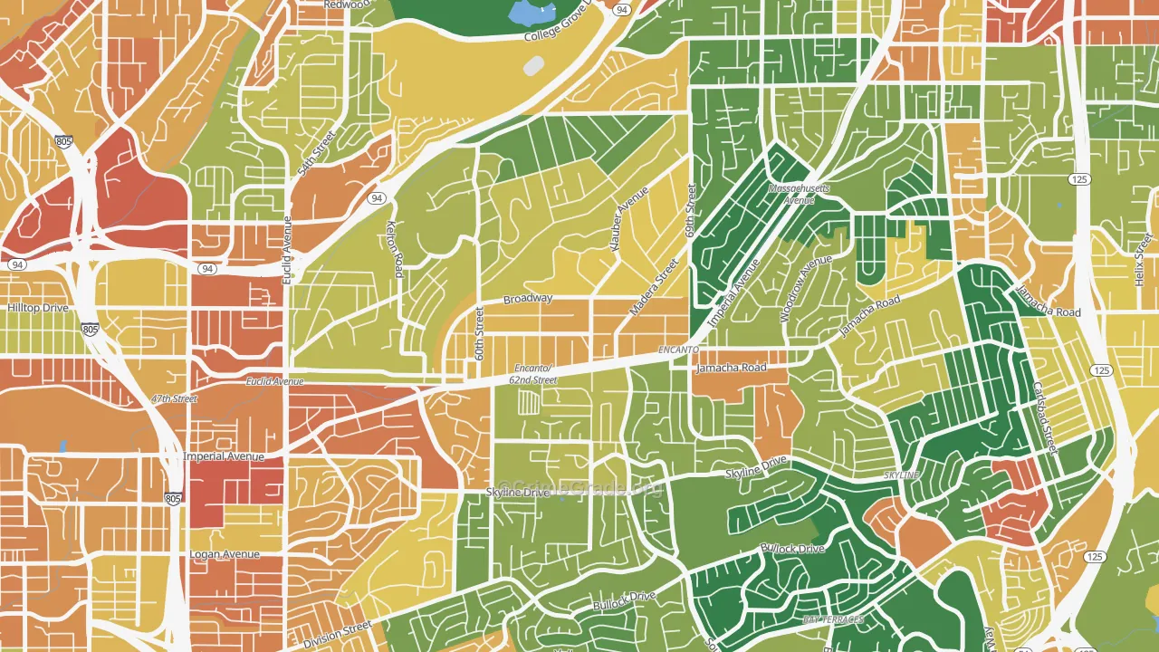 Encanto, San Diego, CA Map of Assault Rates