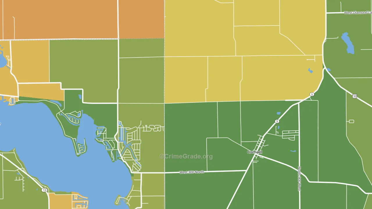 Enchanted Hills, IN Map of Assault Rates