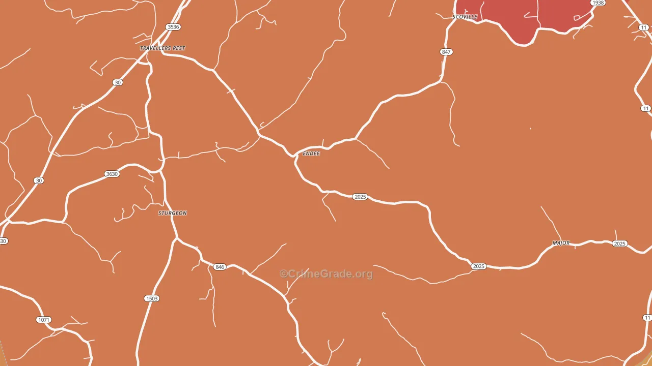 Endee, KY Map of Assault Rates