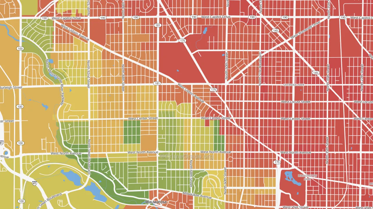 Enderis Park, Milwaukee, WI Map of Assault Rates