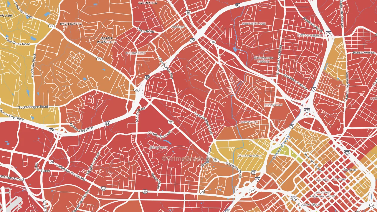 Enderly Park, Charlotte, NC Map of Assault Rates