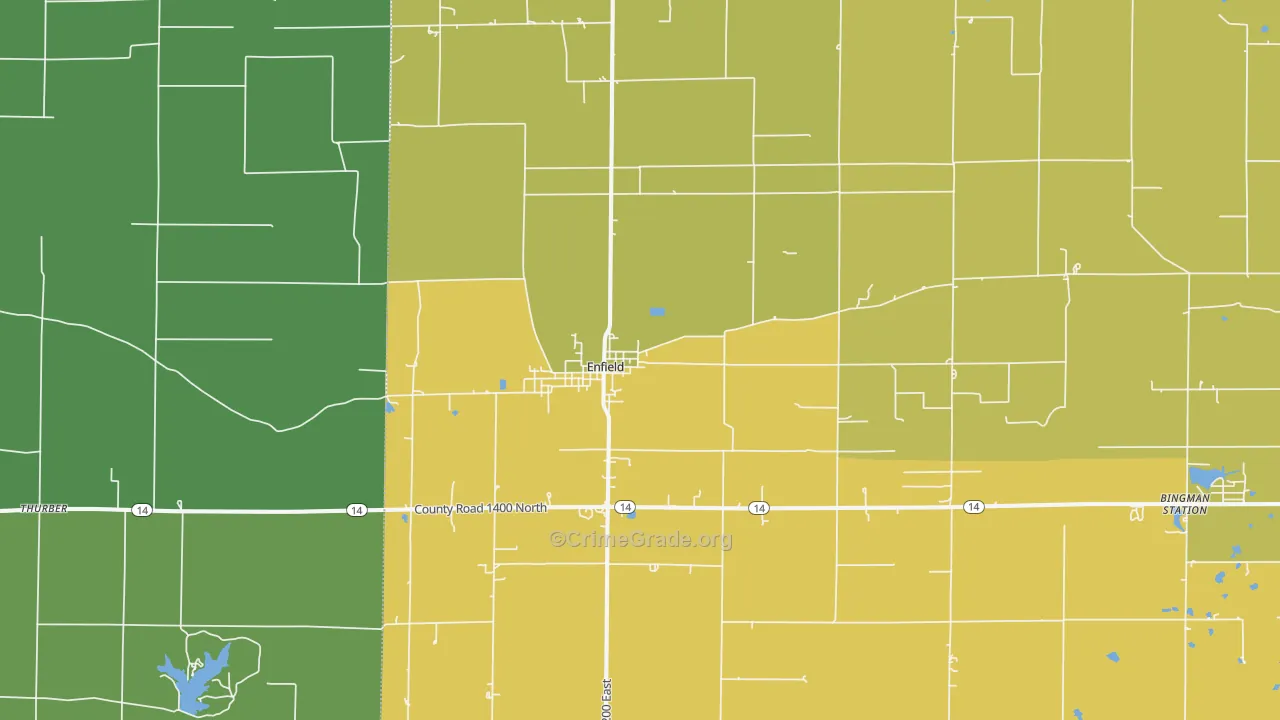 Enfield, IL Map of Assault Rates