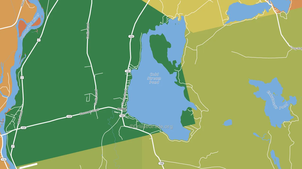 Enfield, ME Map of Assault Rates