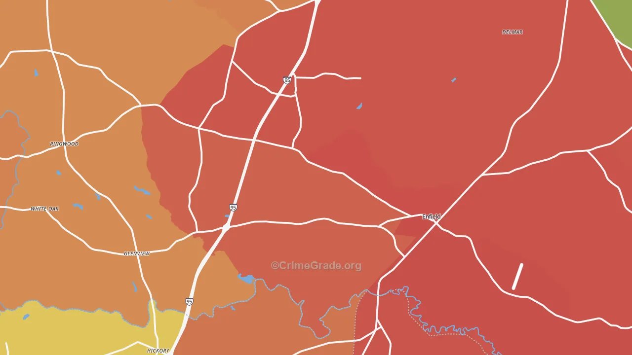 Enfield, NC Map of Assault Rates