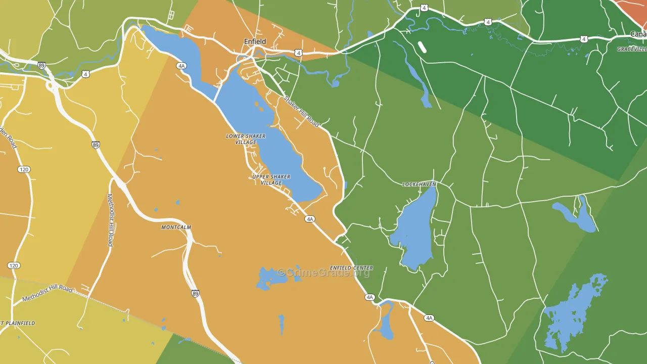 Enfield, NH Map of Assault Rates