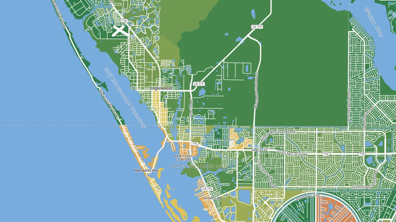 Englewood, FL Map of Assault Rates