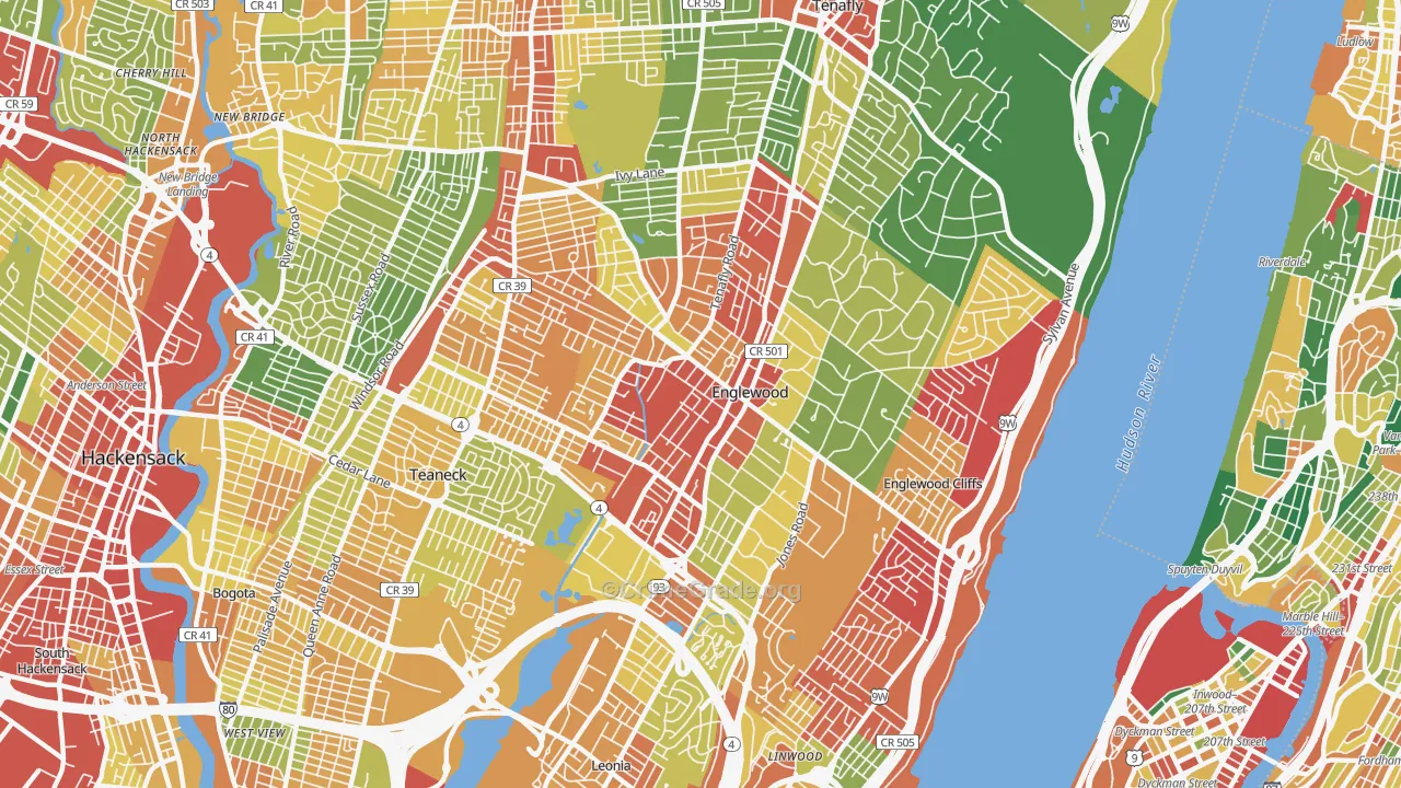 Englewood, NJ Map of Assault Rates
