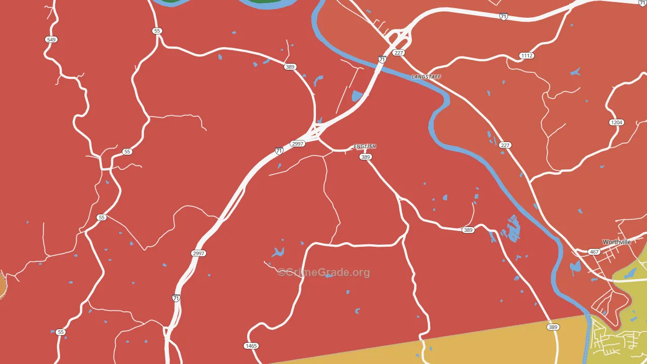 English, KY Map of Assault Rates