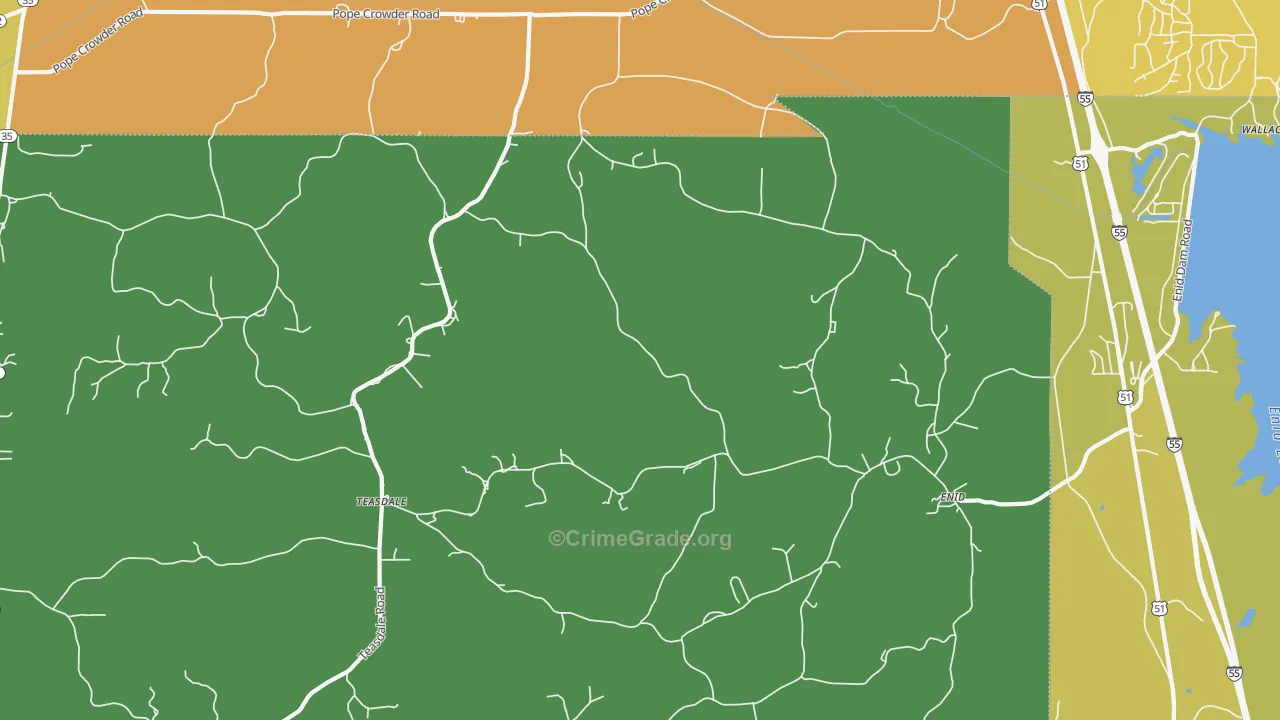 Enid, MS Map of Assault Rates