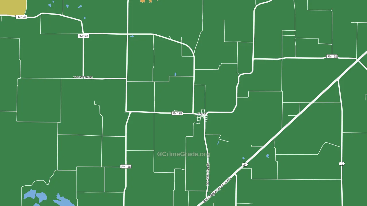 Enloe, TX Map of Assault Rates