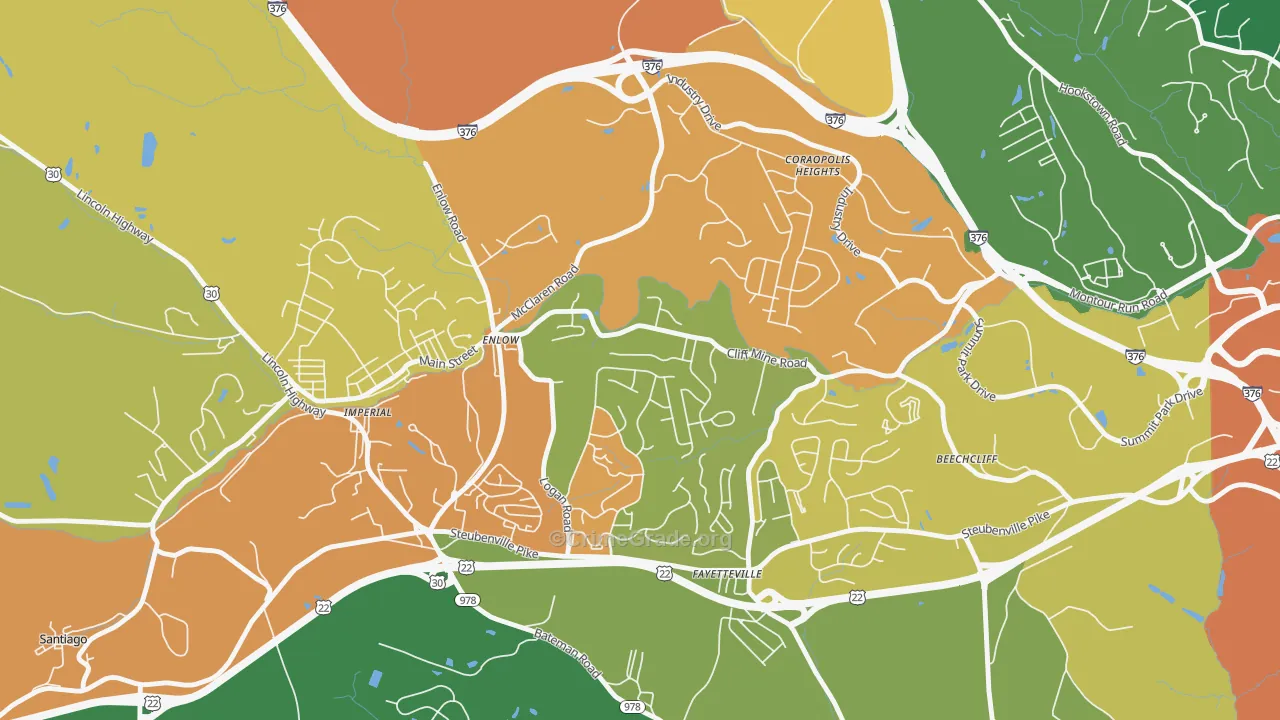 Enlow, PA Map of Assault Rates