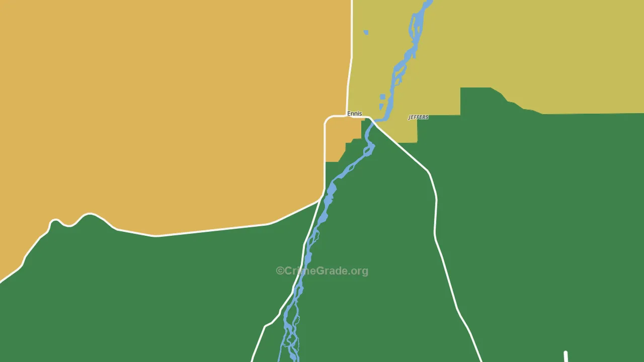 Ennis, MT Map of Assault Rates