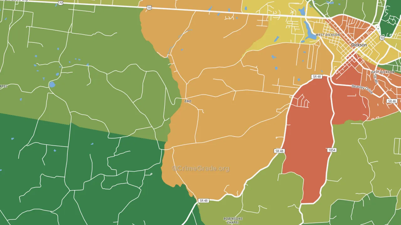 Eno, TN Map of Assault Rates